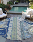 LOOMLAN Rugs Solara Blue Washable Indoor-Outdoor Rug