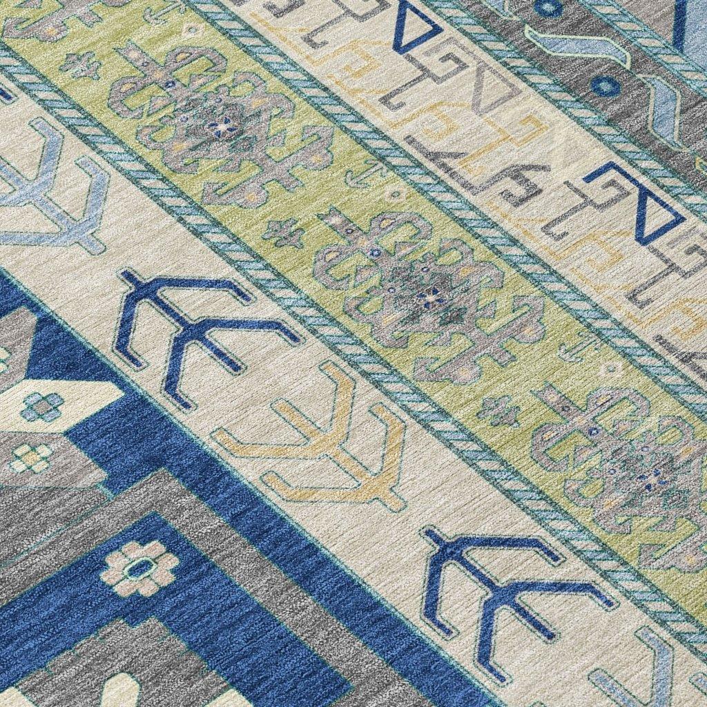 LOOMLAN Rugs Solara Blue Washable Indoor-Outdoor Rug