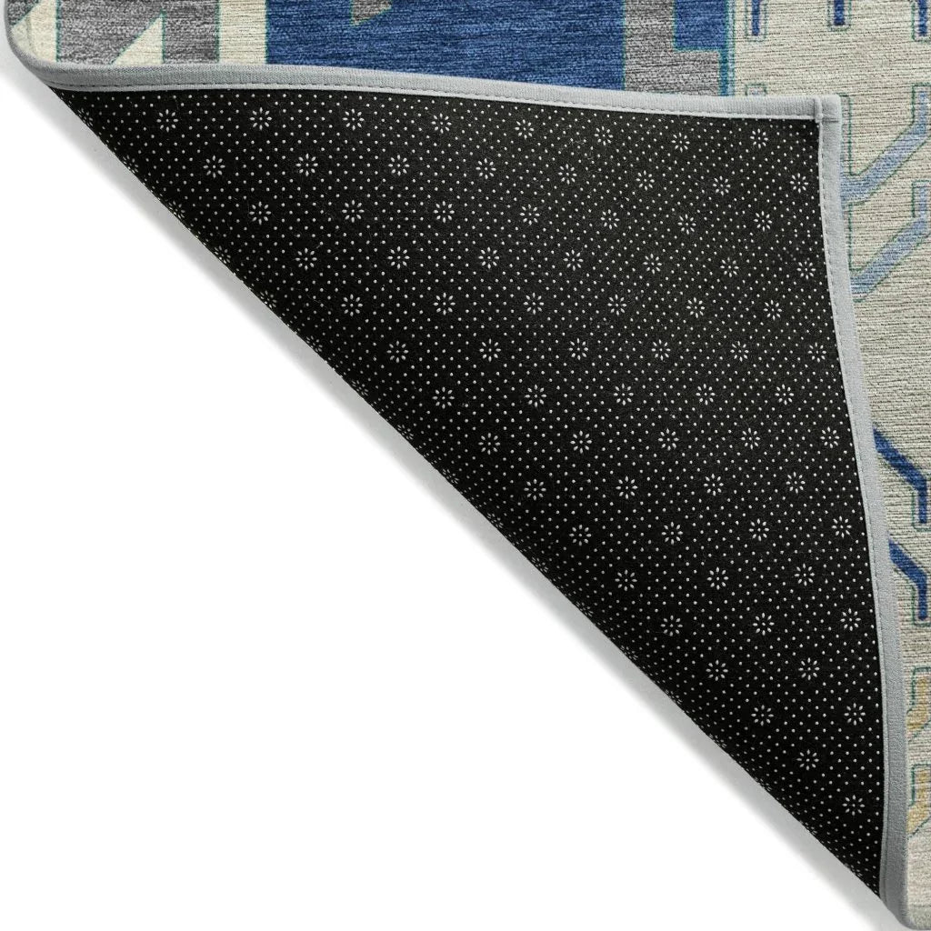 LOOMLAN Rugs Solara Blue Washable Indoor-Outdoor Rug