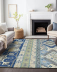 LOOMLAN Rugs Solara Blue Washable Indoor-Outdoor Rug