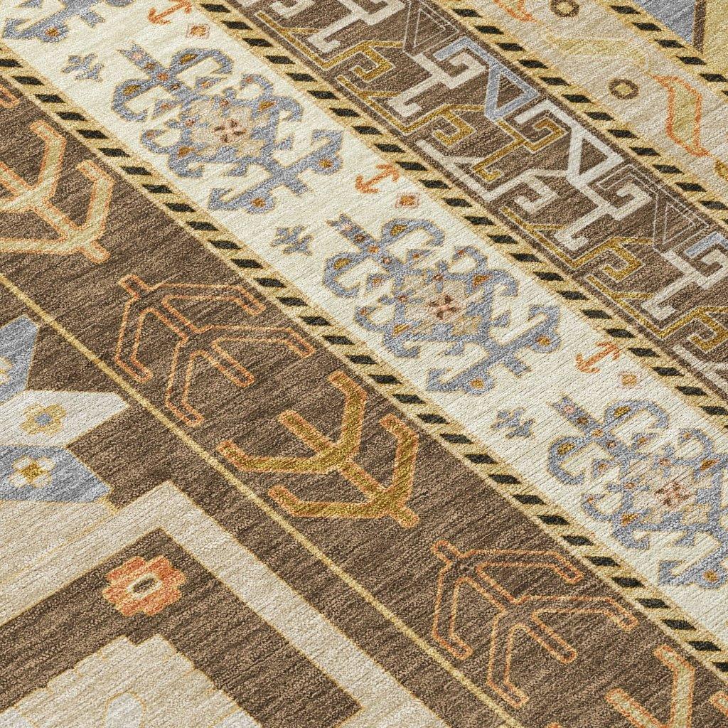 LOOMLAN Rugs Solara Brown Washable Indoor-Outdoor Rug