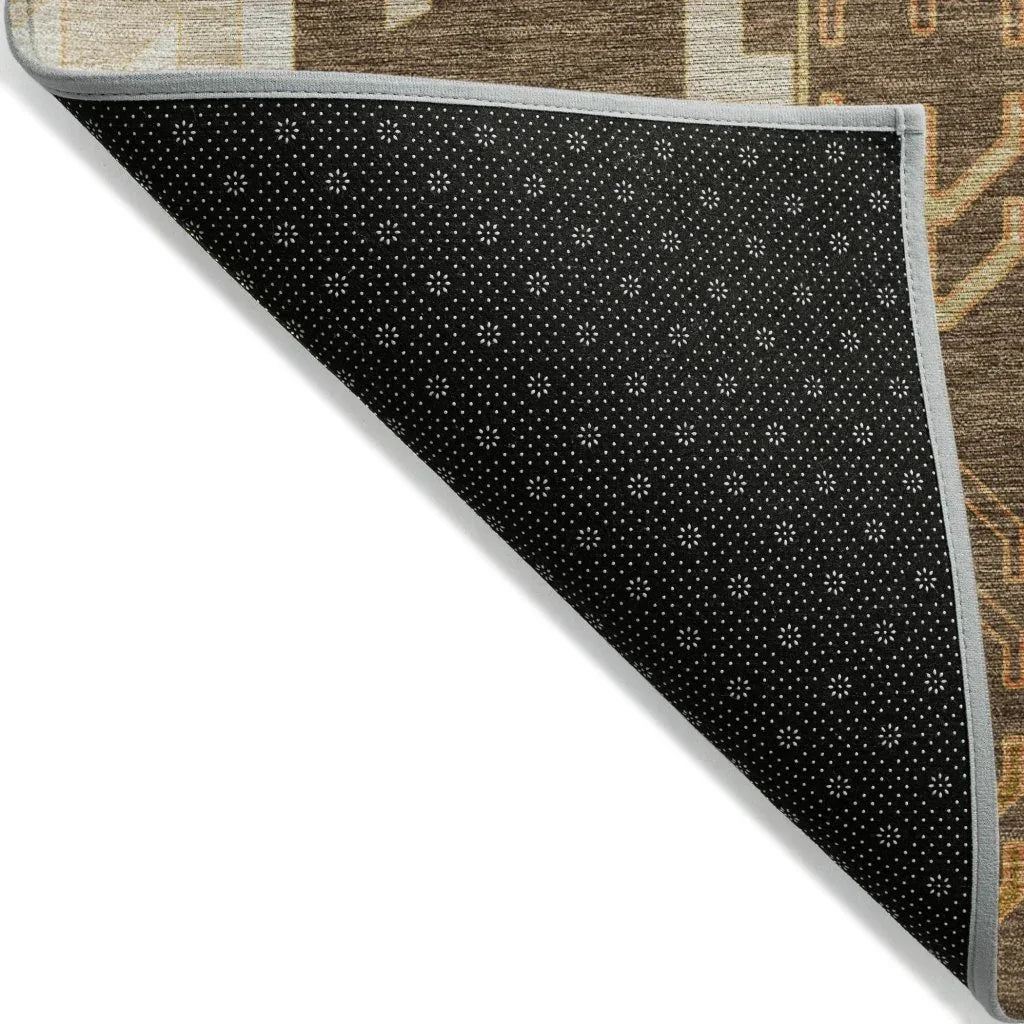 LOOMLAN Rugs Solara Brown Washable Indoor-Outdoor Rug