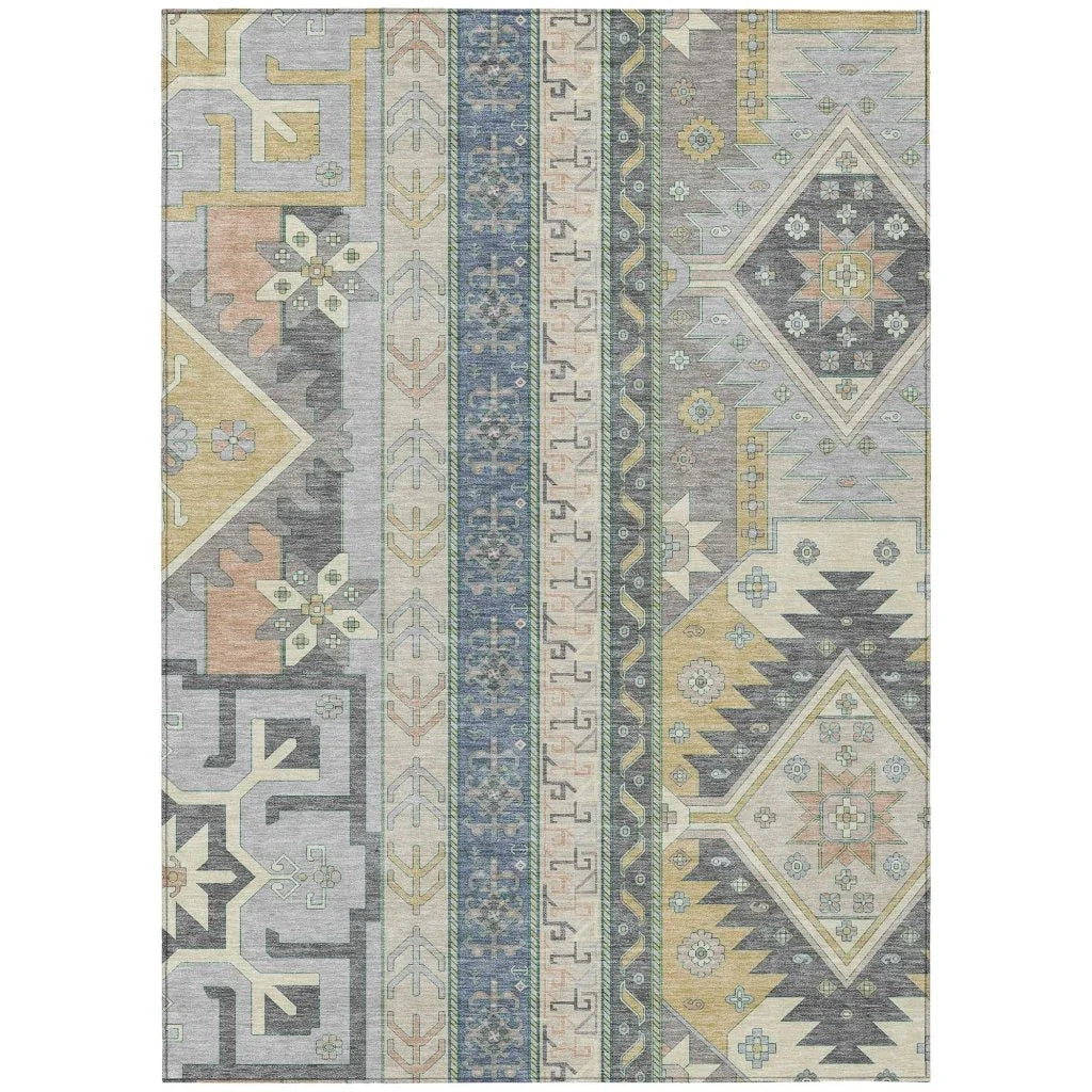 LOOMLAN Rugs Solara Gray Washable Indoor-Outdoor Rug