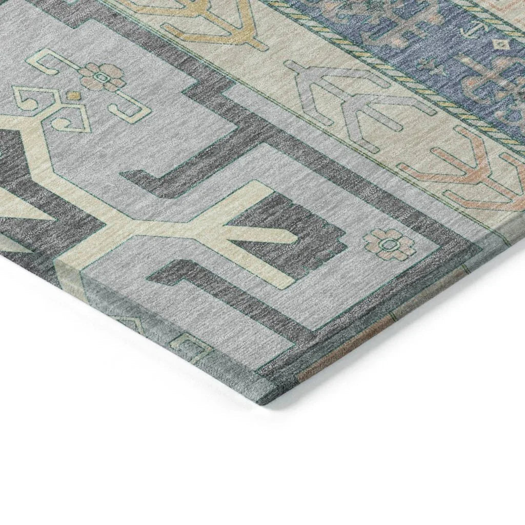 LOOMLAN Rugs Solara Gray Washable Indoor-Outdoor Rug