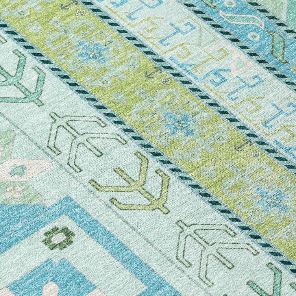 LOOMLAN Rugs Solara Green Washable Indoor-Outdoor Rug