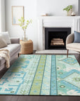 LOOMLAN Rugs Solara Green Washable Indoor-Outdoor Rug