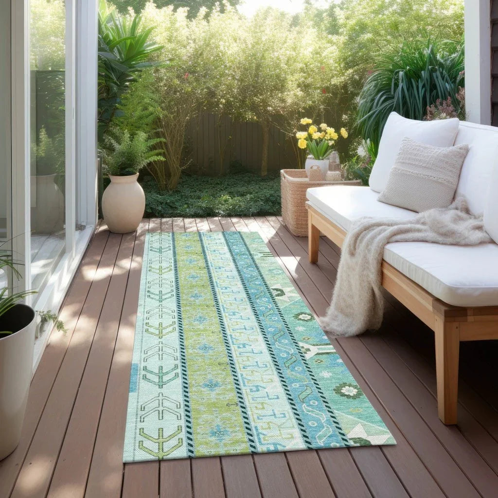 LOOMLAN Rugs Solara Green Washable Indoor-Outdoor Rug