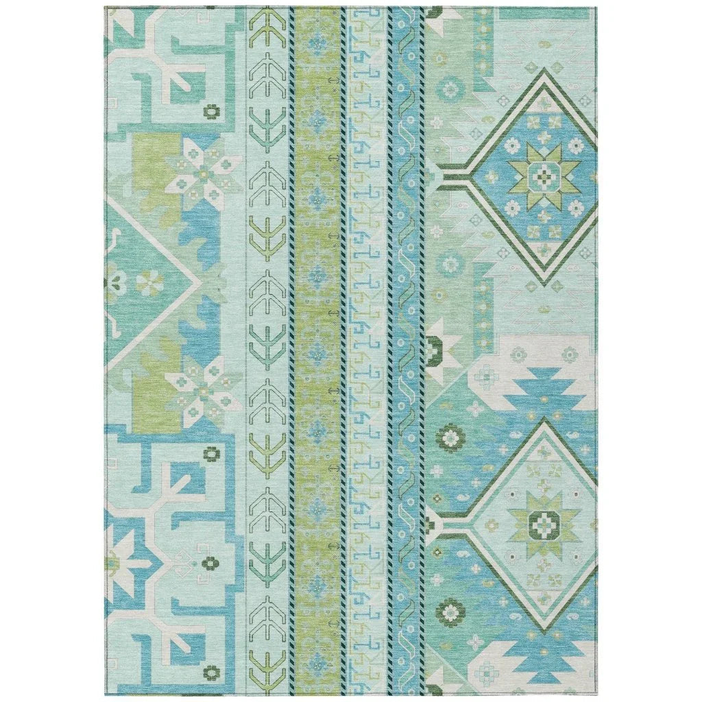 LOOMLAN Rugs Solara Green Washable Indoor-Outdoor Rug
