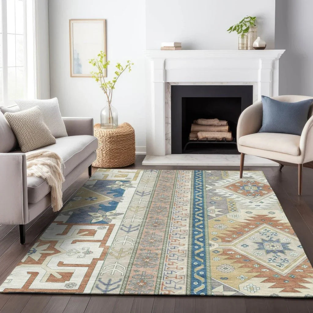 LOOMLAN Rugs Solara Ivory Washable Indoor-Outdoor Rug