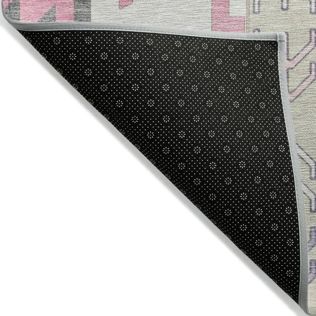 LOOMLAN Rugs Solara Pink Washable Indoor-Outdoor Rug