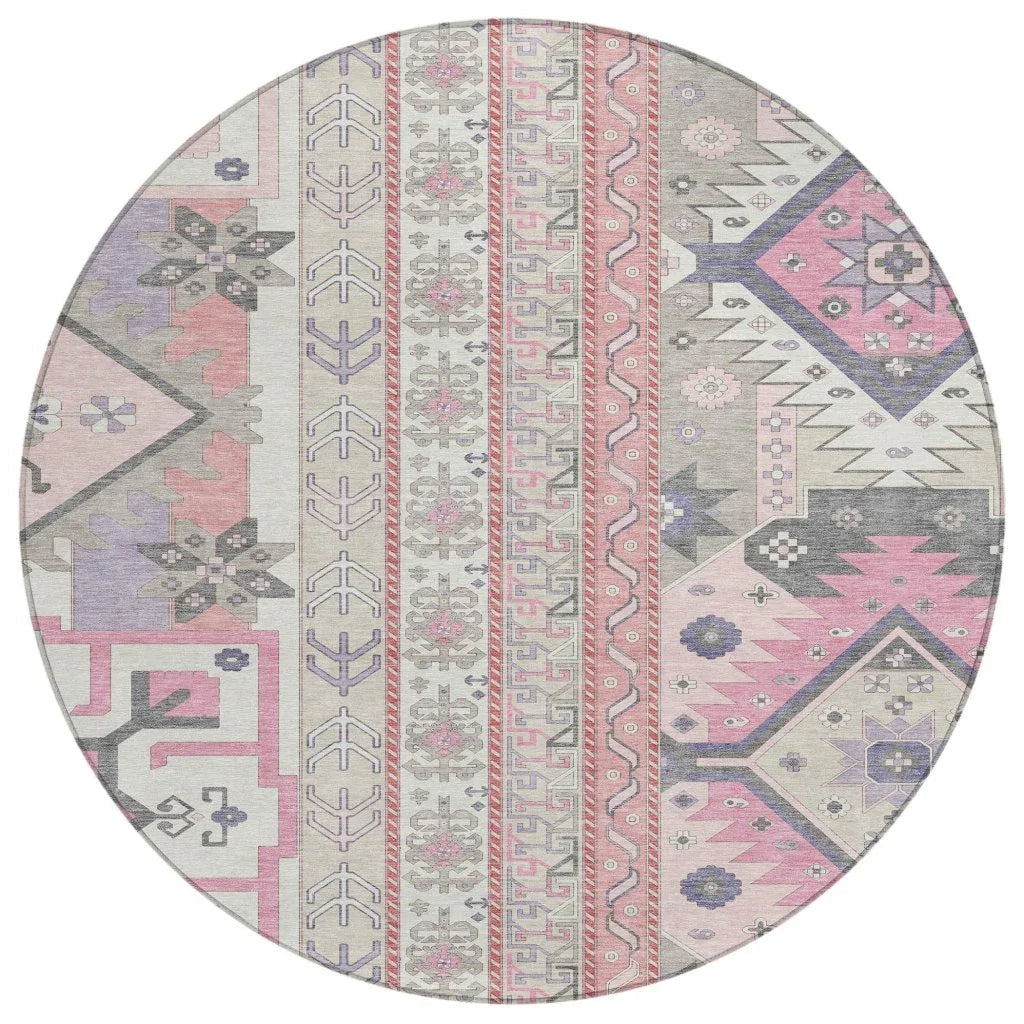 LOOMLAN Rugs Solara Pink Washable Indoor-Outdoor Rug