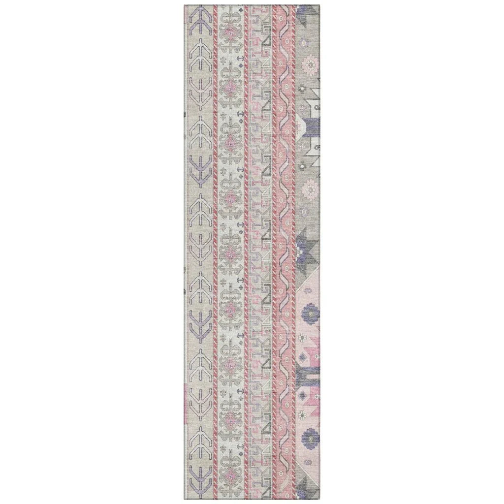 LOOMLAN Rugs Solara Pink Washable Indoor-Outdoor Rug