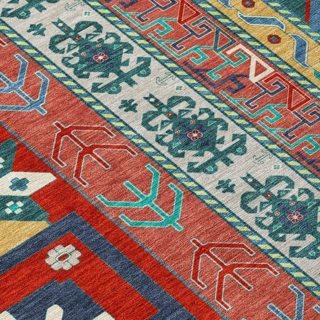 LOOMLAN Rugs Solara Red Washable Indoor-Outdoor Rug