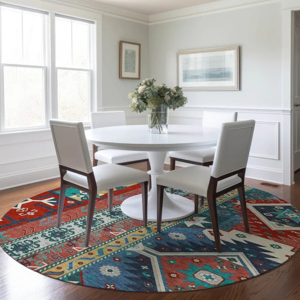 LOOMLAN Rugs Solara Red Washable Indoor-Outdoor Rug