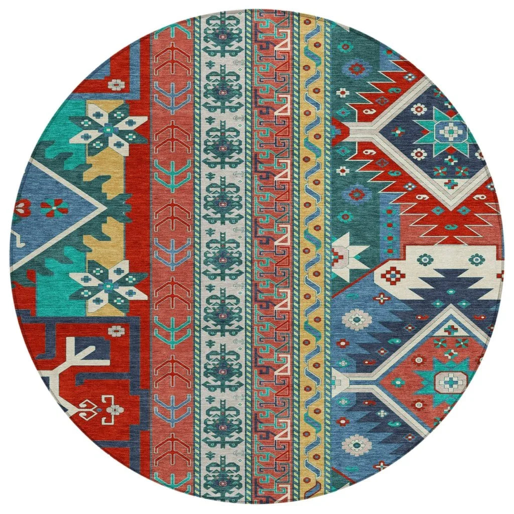 LOOMLAN Rugs Solara Red Washable Indoor-Outdoor Rug