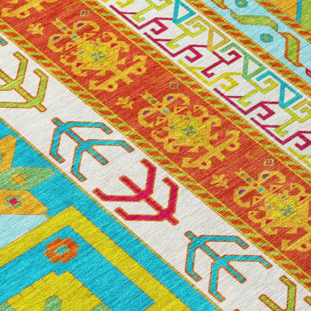 LOOMLAN Rugs Solara Teal Washable Indoor-Outdoor Rug