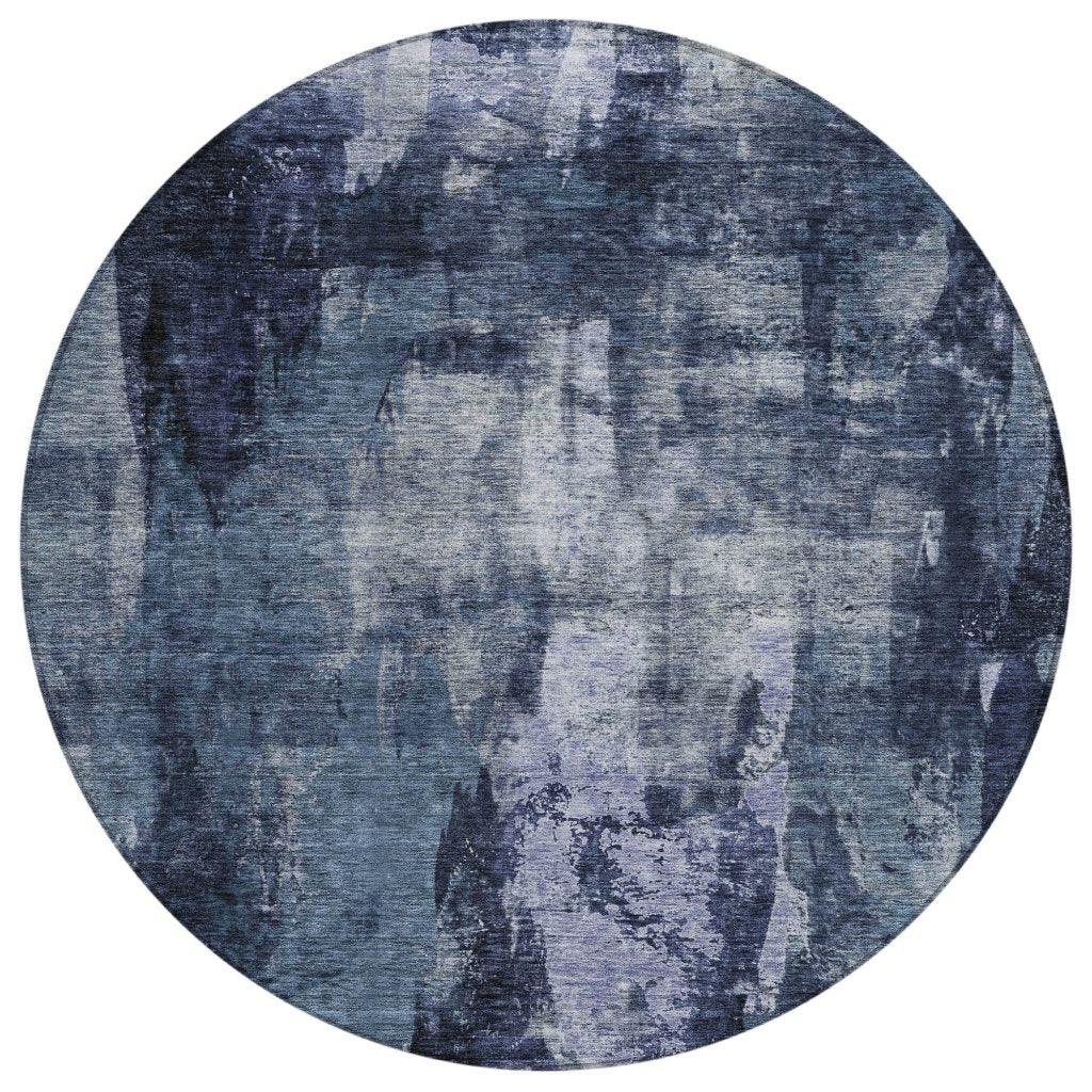 LOOMLAN Rugs Solayne Blue Washable Indoor-Outdoor Rug