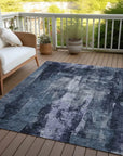LOOMLAN Rugs Solayne Blue Washable Indoor-Outdoor Rug