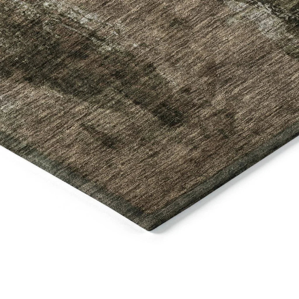 LOOMLAN Rugs Solayne Brown Washable Indoor-Outdoor Rug
