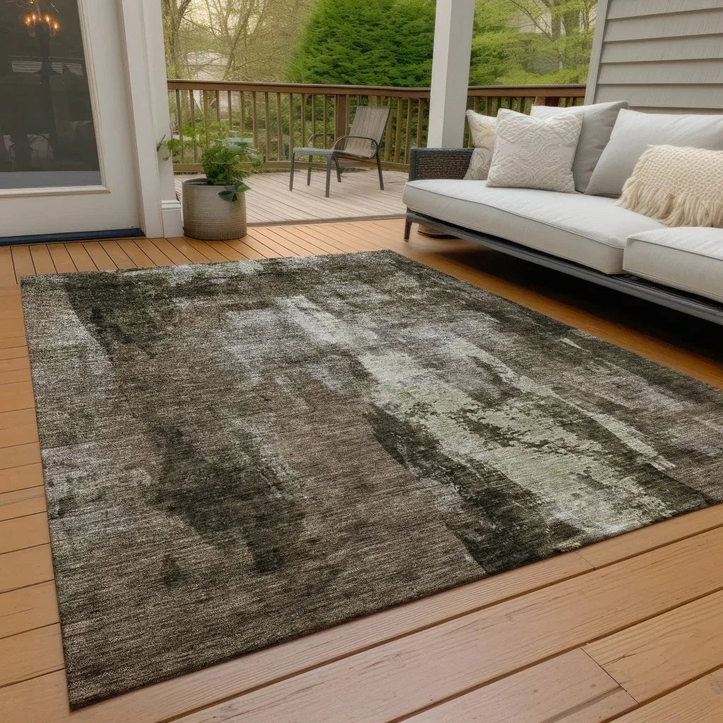 LOOMLAN Rugs Solayne Brown Washable Indoor-Outdoor Rug