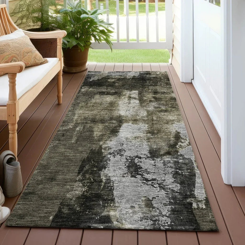 LOOMLAN Rugs Solayne Gray Washable Indoor-Outdoor Rug