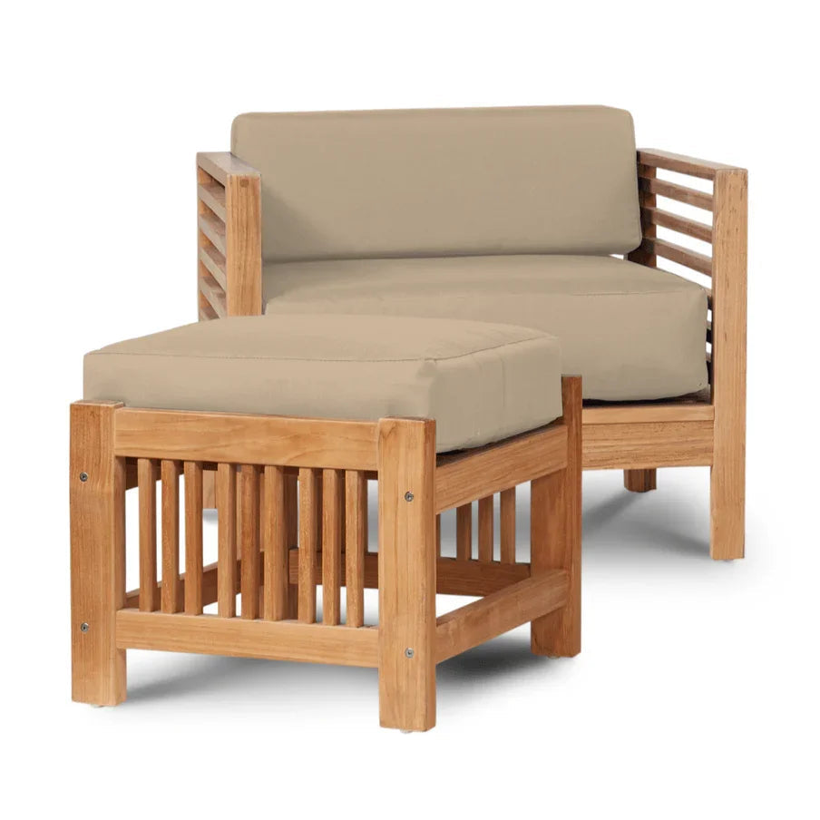 Soleil Teak Patio Lounge Set with Sunbrella 2PC - LOOMLAN - HiTeak - Outdoor Lounge Sets