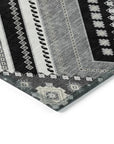 LOOMLAN Rugs Solene Black Washable Indoor-Outdoor Rug