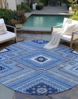 LOOMLAN Rugs Solene Blue Washable Indoor-Outdoor Rug
