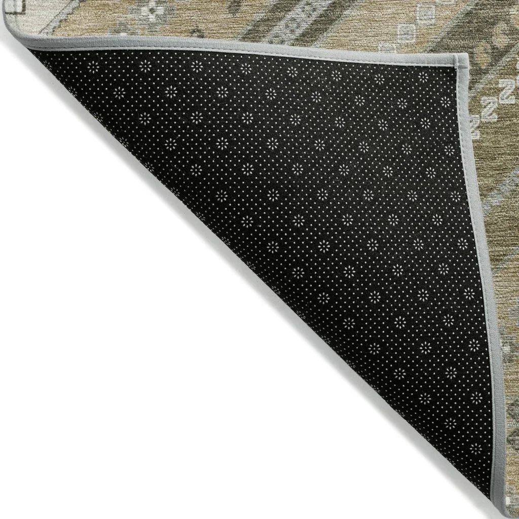 LOOMLAN Rugs Solene Brown Washable Indoor-Outdoor Rug