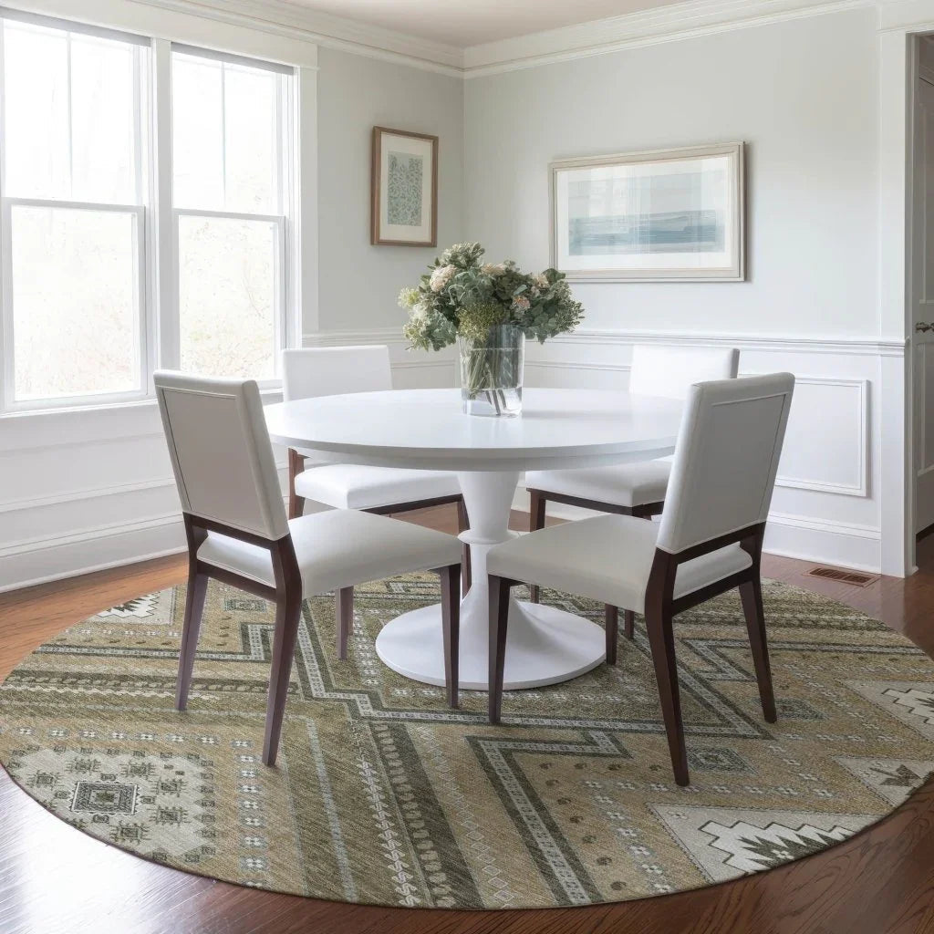 LOOMLAN Rugs Solene Brown Washable Indoor-Outdoor Rug