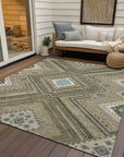LOOMLAN Rugs Solene Brown Washable Indoor-Outdoor Rug