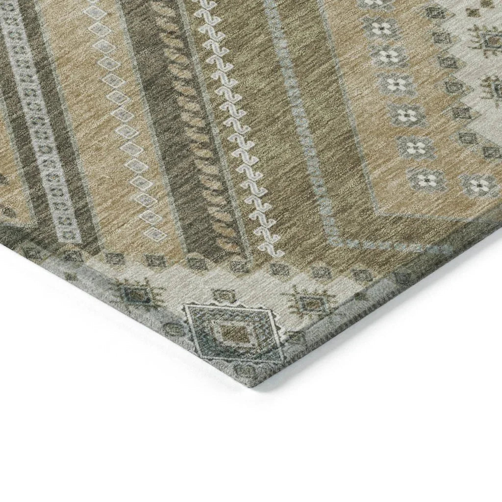 LOOMLAN Rugs Solene Brown Washable Indoor-Outdoor Rug
