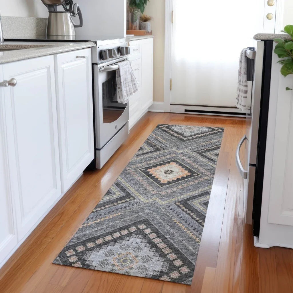 LOOMLAN Rugs Solene Gray Washable Indoor-Outdoor Rug
