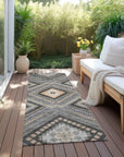 LOOMLAN Rugs Solene Gray Washable Indoor-Outdoor Rug
