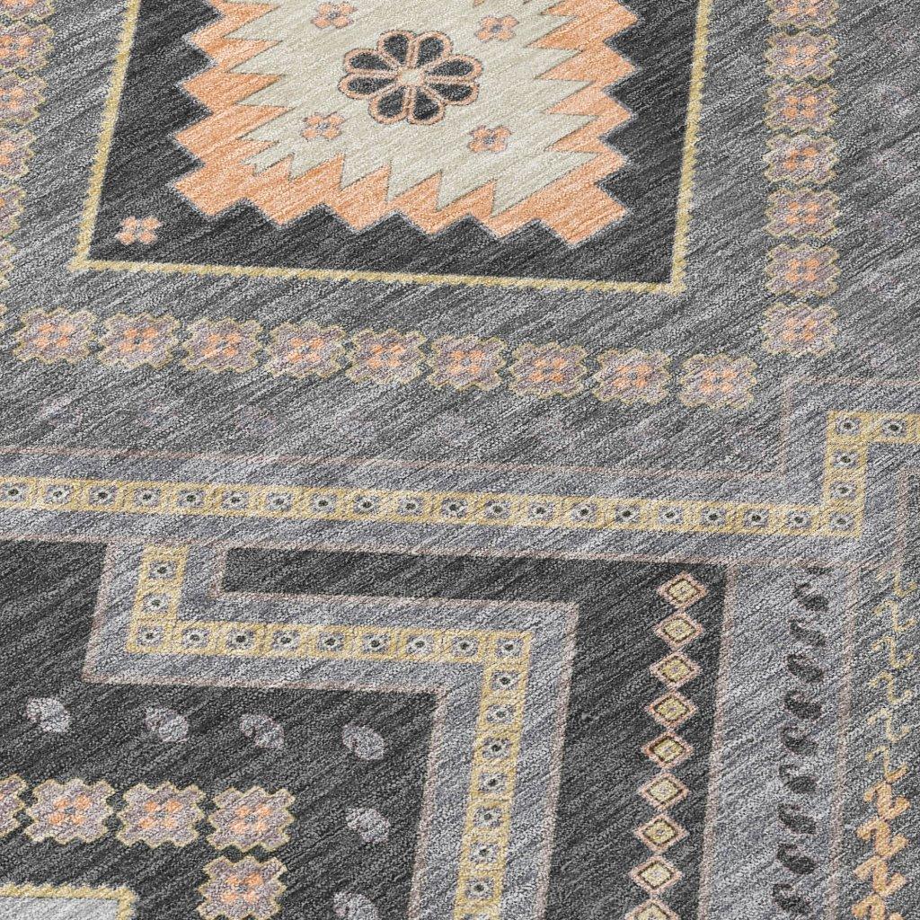 LOOMLAN Rugs Solene Gray Washable Indoor-Outdoor Rug