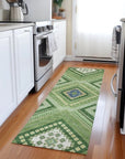 LOOMLAN Rugs Solene Green Washable Indoor-Outdoor Rug