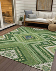 LOOMLAN Rugs Solene Green Washable Indoor-Outdoor Rug