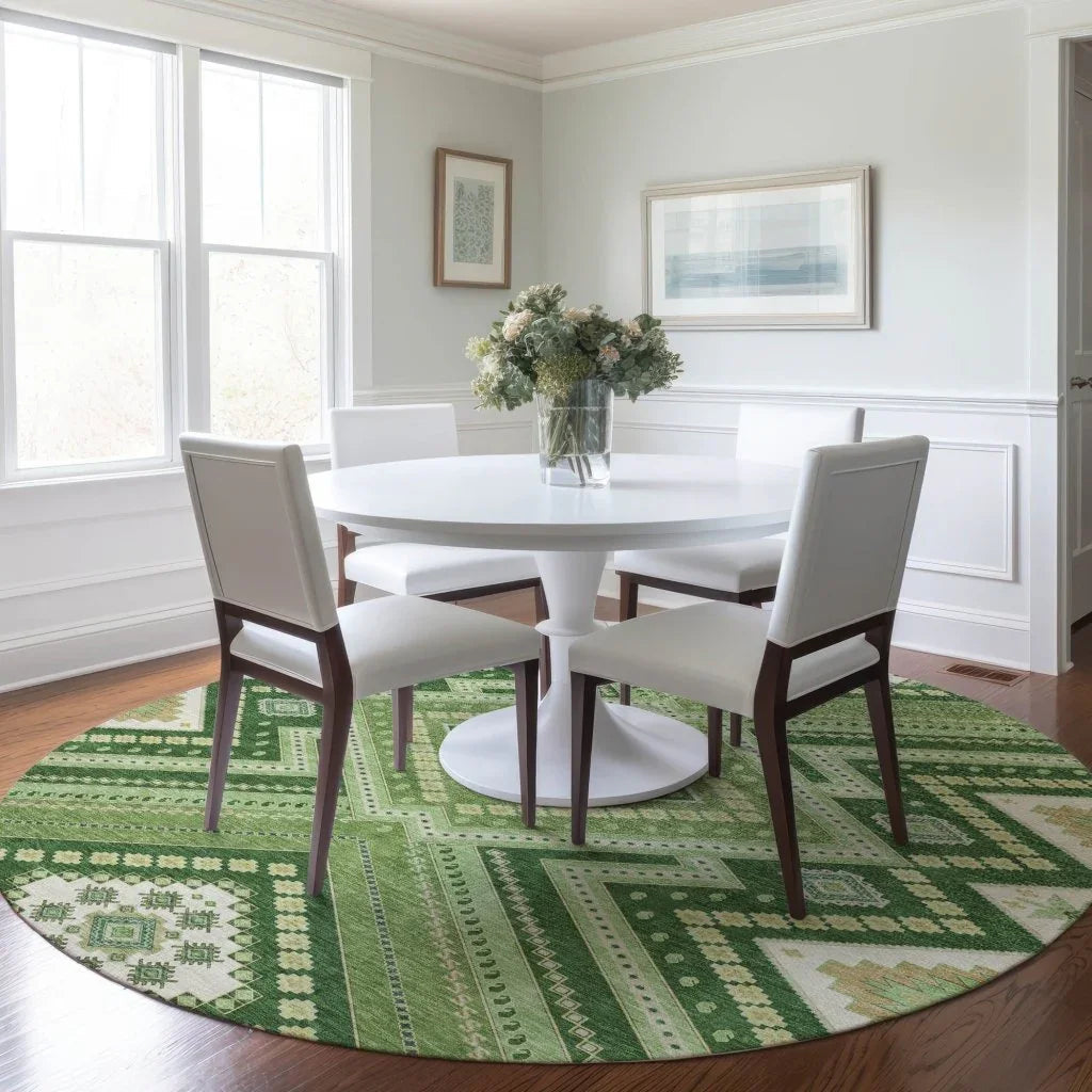 LOOMLAN Rugs Solene Green Washable Indoor-Outdoor Rug