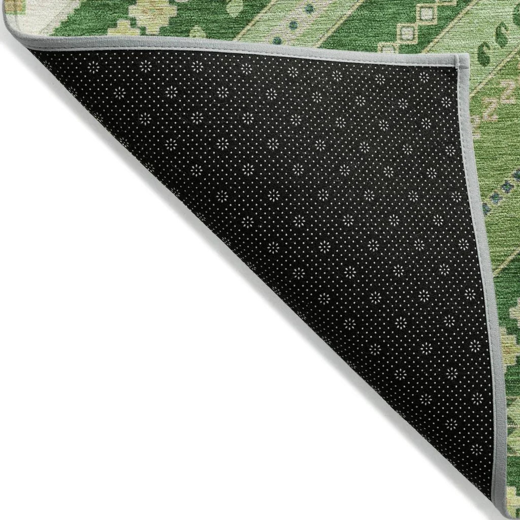 LOOMLAN Rugs Solene Green Washable Indoor-Outdoor Rug