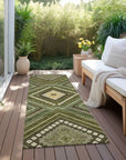 LOOMLAN Rugs Solene Olive Washable Indoor-Outdoor Rug