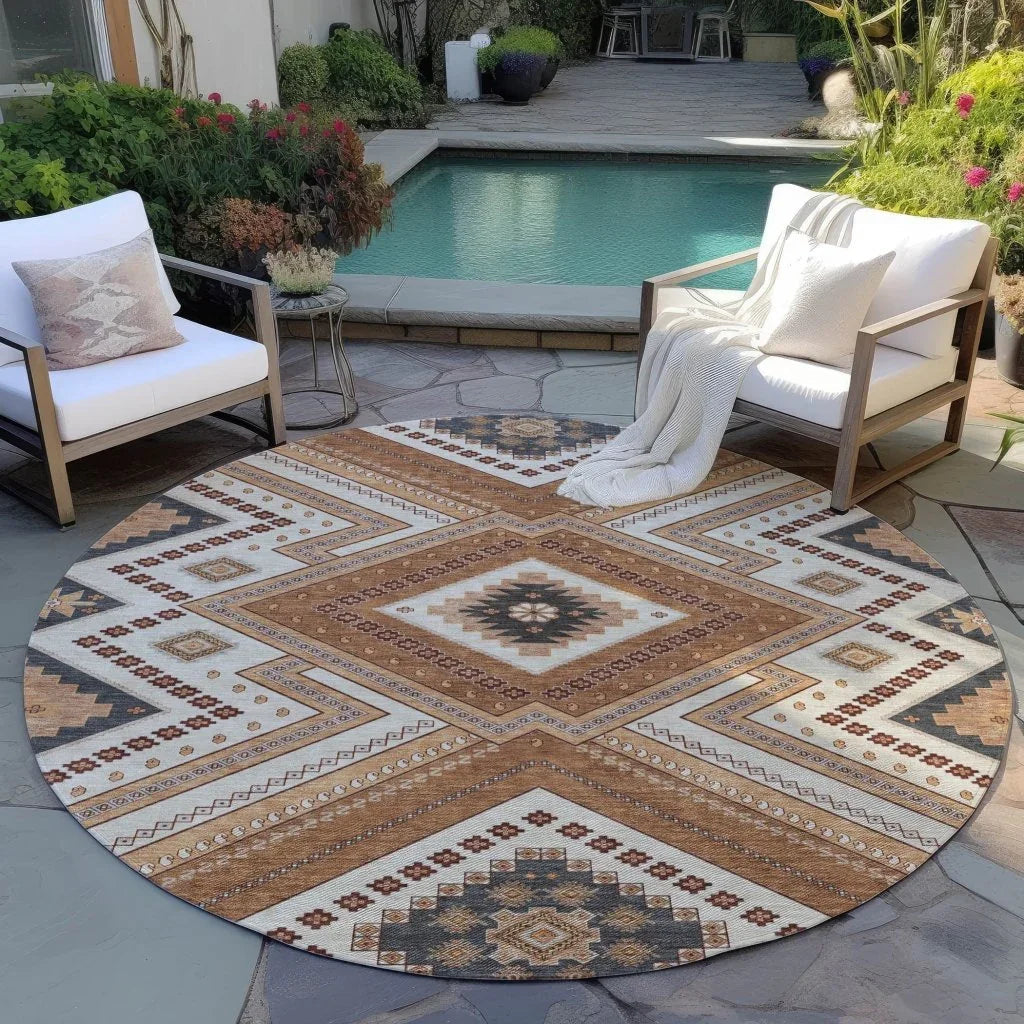 LOOMLAN Rugs Solene Orange Washable Indoor-Outdoor Rug