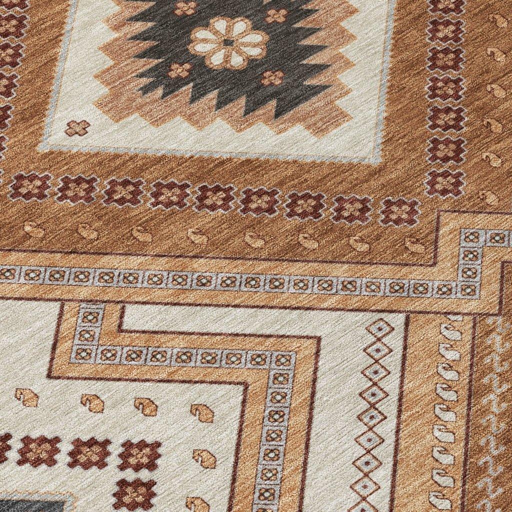 LOOMLAN Rugs Solene Orange Washable Indoor-Outdoor Rug