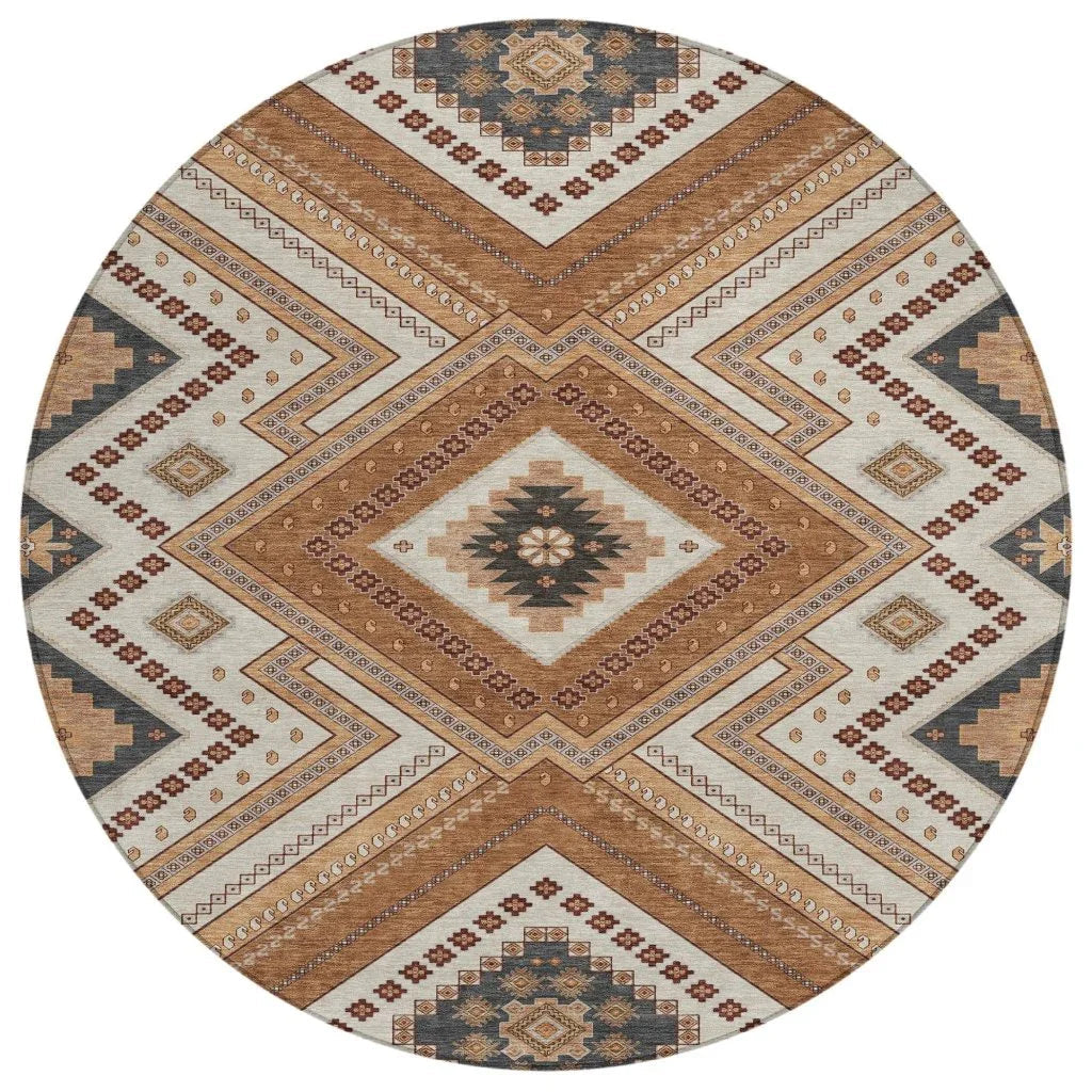 LOOMLAN Rugs Solene Orange Washable Indoor-Outdoor Rug