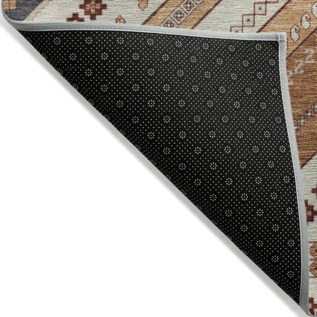 LOOMLAN Rugs Solene Orange Washable Indoor-Outdoor Rug