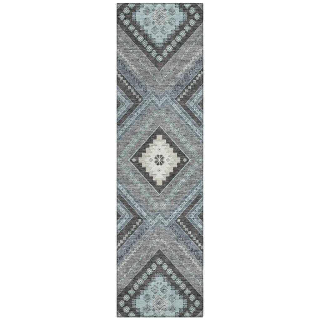 LOOMLAN Rugs Solene Pewter Washable Indoor-Outdoor Rug