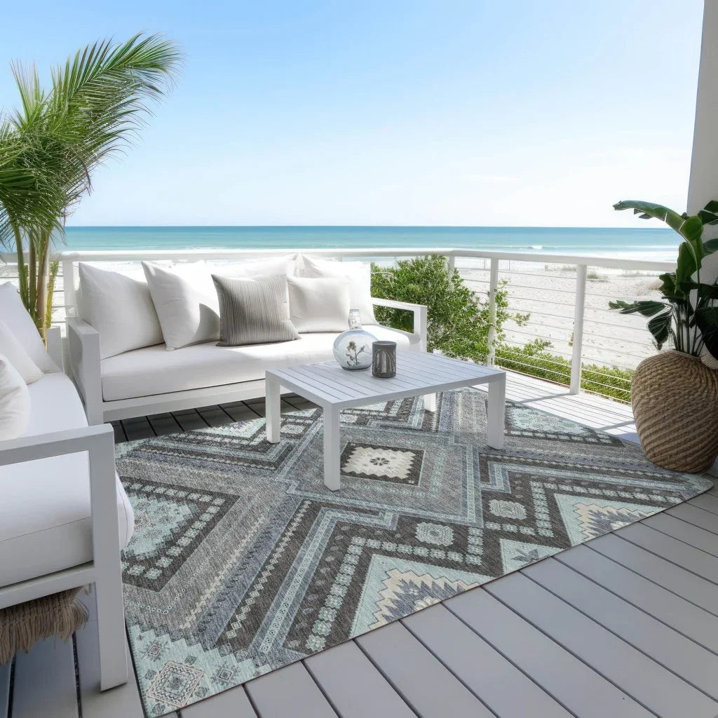 LOOMLAN Rugs Solene Pewter Washable Indoor-Outdoor Rug