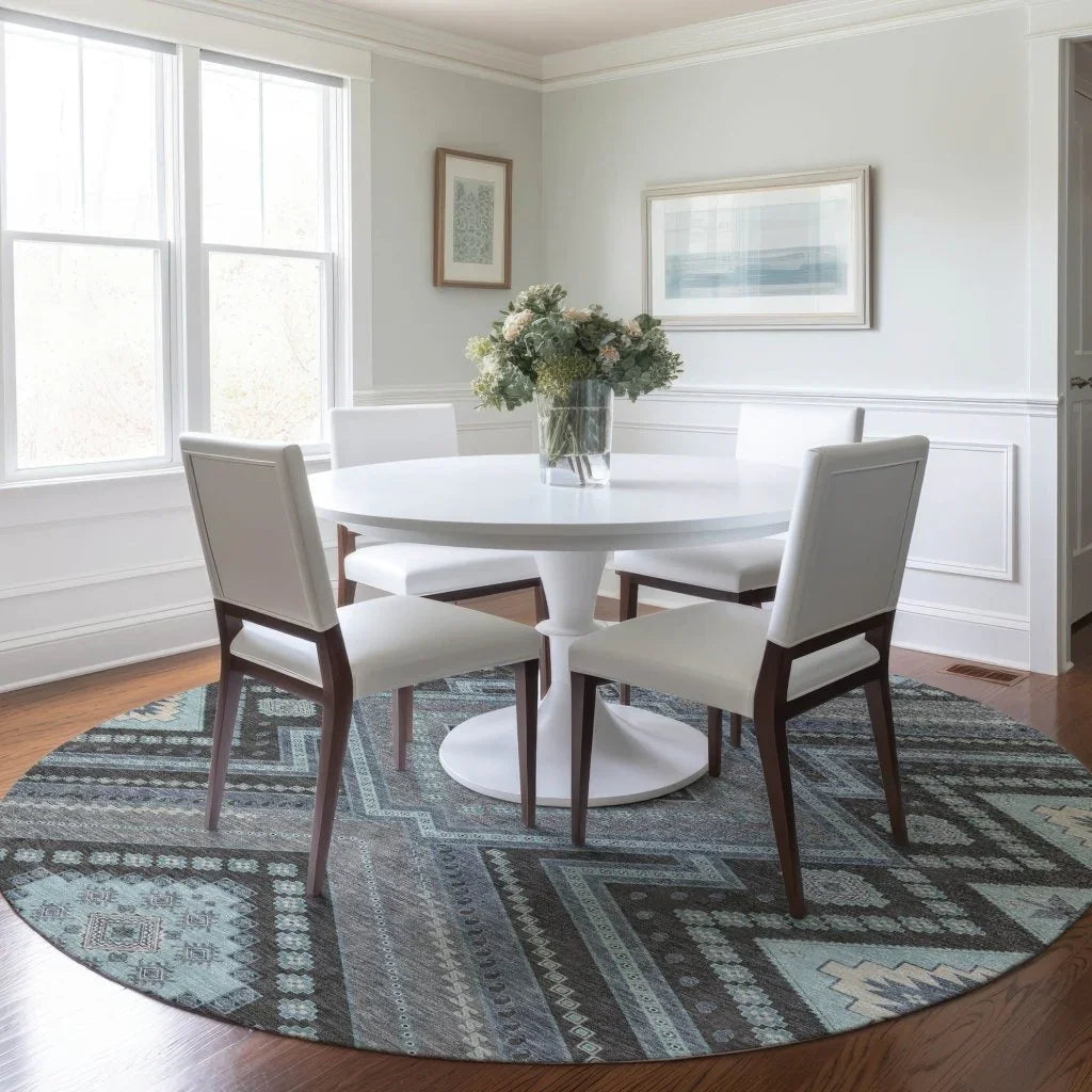 LOOMLAN Rugs Solene Pewter Washable Indoor-Outdoor Rug