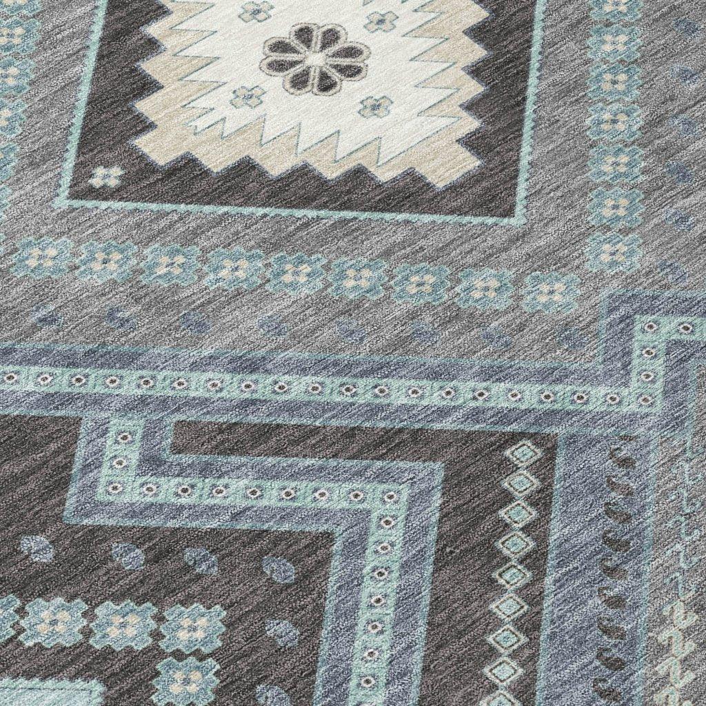 LOOMLAN Rugs Solene Pewter Washable Indoor-Outdoor Rug