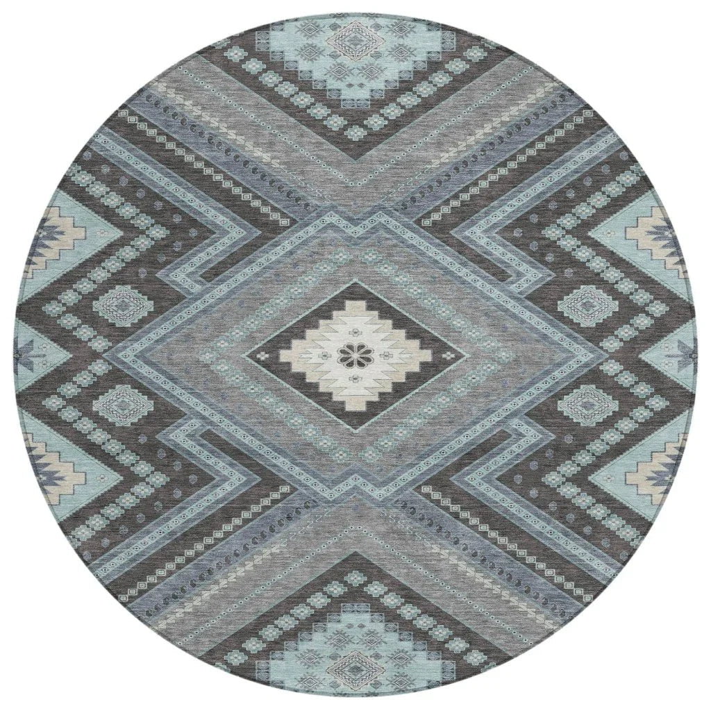 LOOMLAN Rugs Solene Pewter Washable Indoor-Outdoor Rug