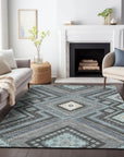 LOOMLAN Rugs Solene Pewter Washable Indoor-Outdoor Rug